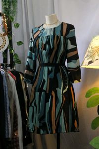 Patterned Midi Dress