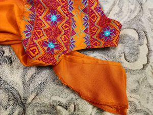 Orange Embroidered Dress