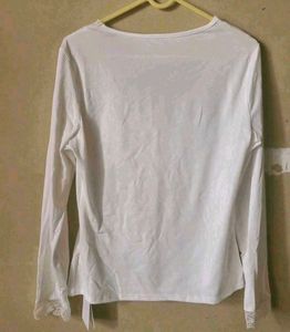 White Lace Border Top