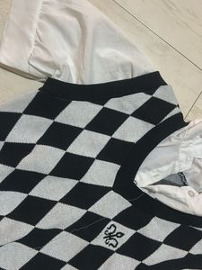 Preppy Argyle Knit Vest top