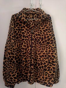 Leopard Print Zip-Up Jacket