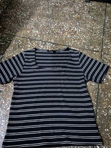 Striped Square Neck Top
