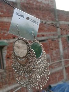 Silver Mirror Dangle Earrings