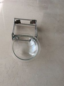 Glass Bowl with Metal Stand