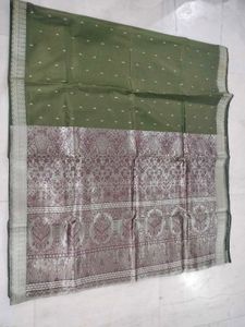 Elegant Olive Green Saree