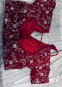 Embroidered Maroon Blouse