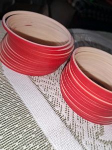 Red &amp; White Lac Bangles