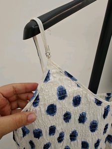 H&amp;M White/Blue Dress