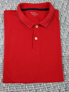 Spiritus By Pantaloons Red Polo T-shirt