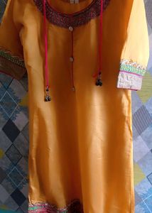 Elegant Yellow &amp; Pink Kurta Set