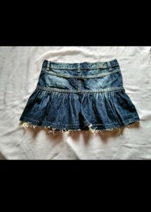 Y2k Cute Pleated Denim Skirt