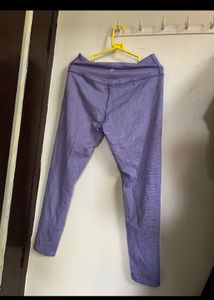 Purple Striped Leggings