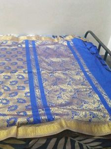 Blue &amp; Gold Saree