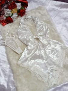 🖤 Cheongsam &amp; White Silk Lingerie🤍