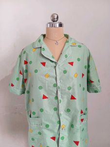 Abstract Geometric Print Pajama Top