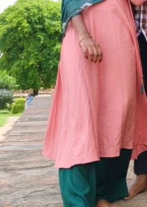 Peach Anarkali suit with Duppata