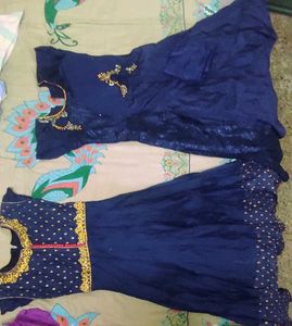 Elegant Blue Ethnic Dress (Set of 2)