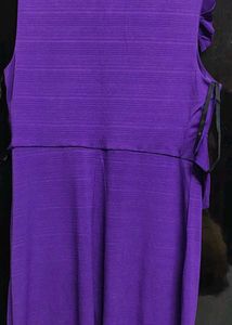 Purple elle ruffle front belted halter mini dress