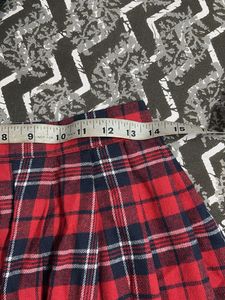 Red Plaid Mini Skirt