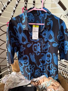 Zudio Black &amp; Blue Print Shirt