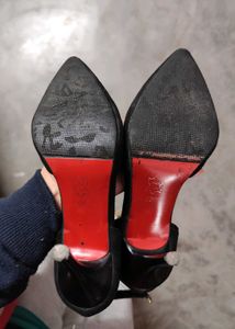 Black Pencil Heels With Ankle Straps