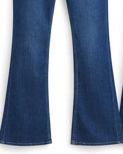 Flared high-rise light fade stretchable jeans
