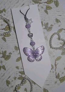 Purple Butterfly Phone Charm Handmade