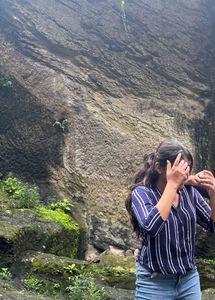 Striped Blue V-Neck Top