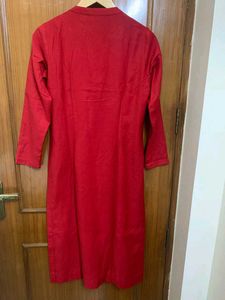 Kashmiri Red Embroidered Kurta Pant Set