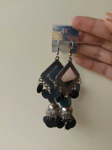 Antique Mirror Jhumka Earrings