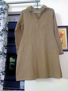 Anouk Women&#39;s Khaki Straight Fit Kurti