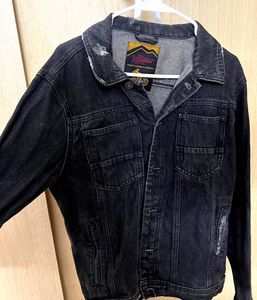 Black Distressed Denim Jacket