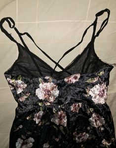 Floral Velvet Mini Dress