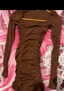 PRICE DROP - Bodycon Brown Mini Dress