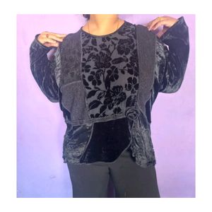 Plus Size VELVET TOP IN BLACK