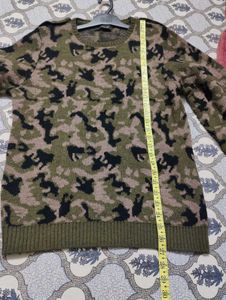 Zara Camo Print Sweater
