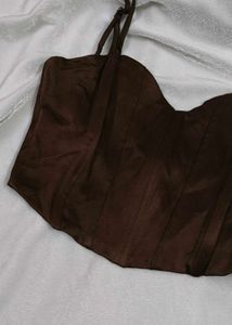 Zara Brown Corset Top