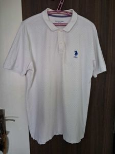USPA White Polo T-Shirt