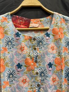 Floral Print Cotton Multi colour Kurta