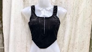 Black Velvet Corset Top