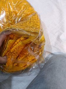 Elegant Yellow Embroidered Saree