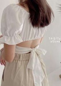 White Criss Cross Crop Top