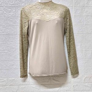 Mango Brand Medium Size Lace Mendhi Colour Top