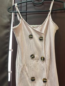 Pink Button-Front Mini Dress