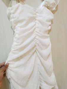 White Swiss Dot Mini Dress💓