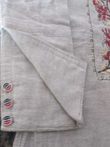 Embroidered Beige Kurta for Girls