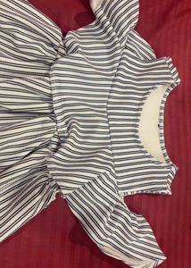 Striped Cold Shoulder Dress