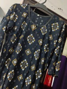 Black & Gold Printed Kurti