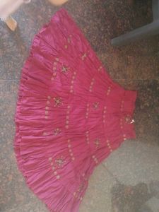 Maroon Embroidered Skirt