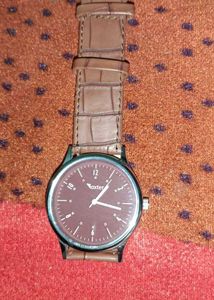 Maxter Brown faux Leather Watch